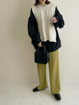 「DHOLIC STYLE（ディーホリックスタイル）のアイテム（ベスト）」を使った、haru さん（レディース・162cm）の秋コーディネート
