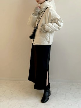 「KBF（ケイビーエフ）のアイテム（ジャケット/アウター）」を使った、haru さん（レディース・162cm）の冬コーディネート