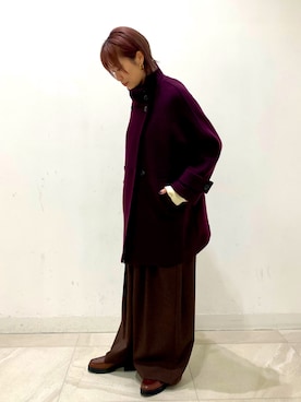 「アイテム（その他アウター、レッド系）」を使った、こいさん（レディース・165cm）の秋コーディネート