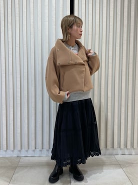 「アイテム（その他アウター）」を使った、こいさん（レディース・165cm）の秋コーディネート