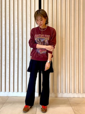 「アイテム（スウェット）」を使った、こいさん（レディース・165cm）の秋コーディネート
