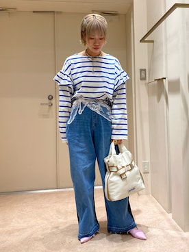 「ROSE BUD（ローズバッド）のアイテム（パンツ）」を使った、こいさん（レディース・165cm）の春コーディネート