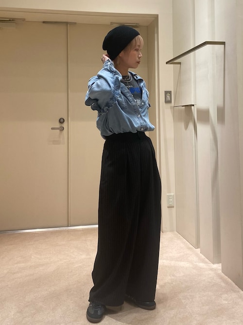 ROSE BUD（ローズバッド） ブラウス シャツ LIGHT OZ FRILL DENIM