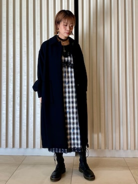 「アイテム（ステンカラーコート）」を使った、こいさん（レディース・165cm）の秋コーディネート