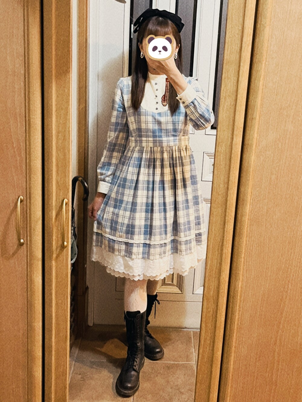 Angelic Pretty タータンチェック柄ワンピース、カチューシャセット