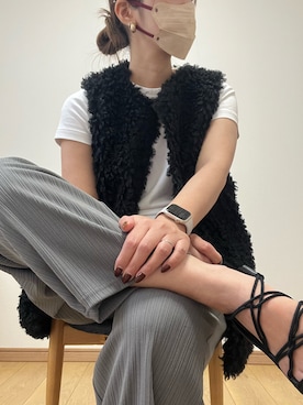 「アイテム（サンダル）」を使った、ゆっちゃんさん（レディース・159cm・30代）の秋コーディネート