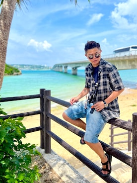 「ALLSAINTS（オールセインツ）のアイテム」を使った、NJ Linさん（メンズ・160cm）の夏コーディネート