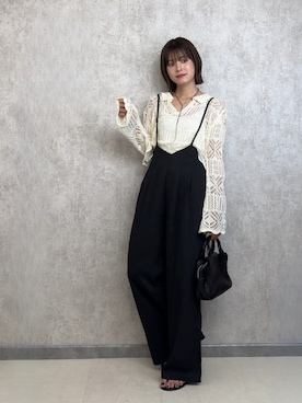 「153cm」｜「アイテム（オールインワン・サロペット）」を使った、yunさん（レディース・153cm）の夏コーディネート