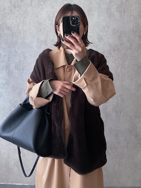 「select MOCA（セレクトモカ）のアイテム（その他アウター）」を使った、yunさん（レディース・153cm）の冬コーディネート