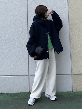 「153cm」｜「アイテム（その他アウター）」を使った、yunさん（レディース・153cm）の冬コーディネート