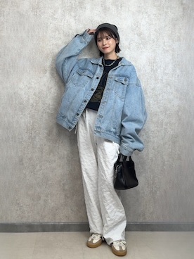 「153cm」｜「アイテム（デニムジャケット）」を使った、yunさん（レディース・153cm）の秋コーディネート