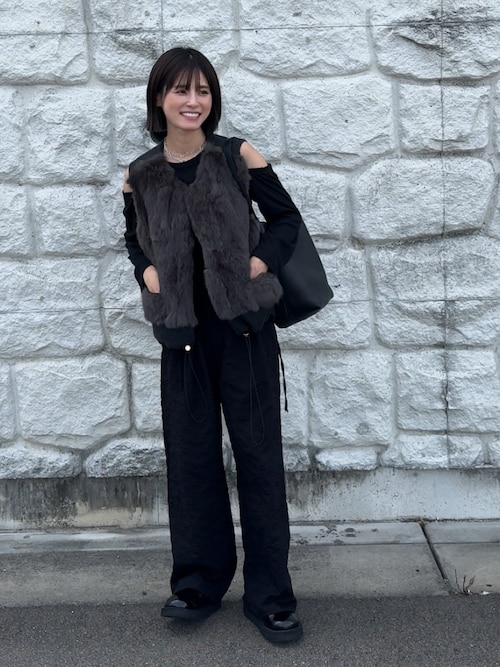 ファー&メルトンドロストコクーンフォルムベスト（ベスト）｜Eimee Law