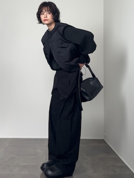 「アイテム（ダウンベスト）」を使った、yunさん（レディース・153cm）の秋コーディネート