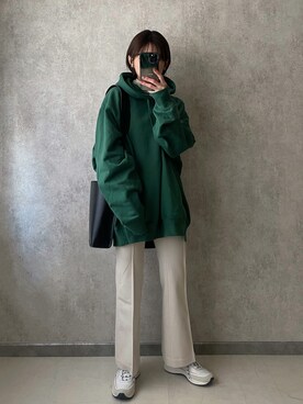 「A.P.C.（アーペーセー）のアイテム（スニーカー）」を使った、yunさん（レディース・153cm）の冬コーディネート