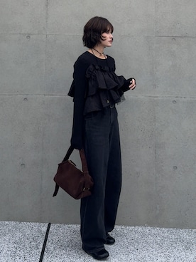 「UNITED BASE（ユナイテッドベース）のアイテム」を使った、yunさん（レディース・153cm）の冬コーディネート