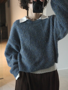 「アイテム（ニット/セーター）」を使った、yunさん（レディース・153cm）の秋コーディネート