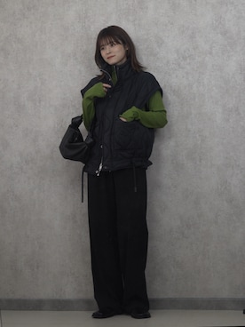 「DHOLIC（ディーホリック）のアイテム（バレエシューズ）」を使った、yunさん（レディース・153cm）の冬コーディネート
