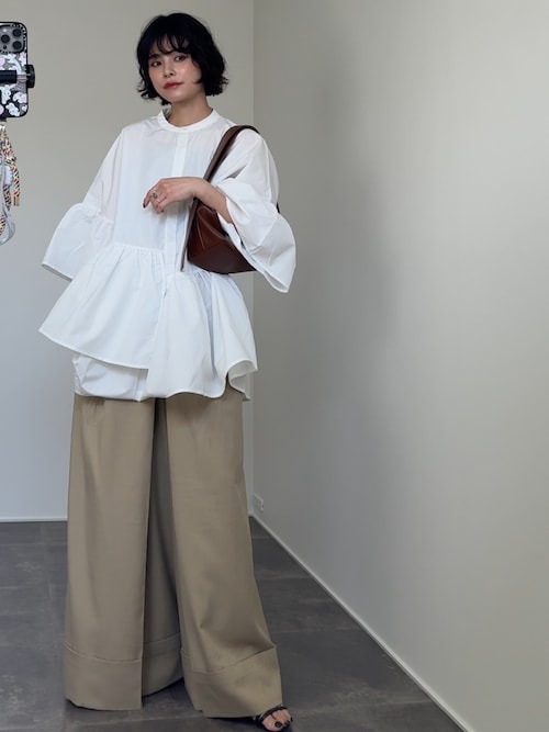 極美品　ヴェロフォンナ　アシメトリーフリルブラウス　セレクトショップ　ランバン ☆美品☆ヴェロフォンナ アシンメトリーフリルブラウス ブルー