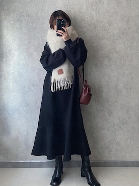 「TRIANGLE PALETTE（トライアングルパレット）のアイテム（ワンピース/ドレス）」を使った、yunさん（レディース・153cm）の冬コーディネート