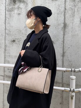 「DHOLIC（ディーホリック）のアイテム（スウェット）」を使った、yunさん（レディース・153cm）の秋コーディネート
