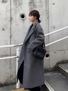 「テーラードコート」｜「アイテム（ワンピース/ドレス）」を使った、yunさん（レディース・153cm）の秋コーディネート