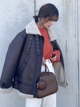 「Ungrid（アングリッド）のアイテム（ブルゾン）」を使った、yunさん（レディース・153cm）の秋コーディネート