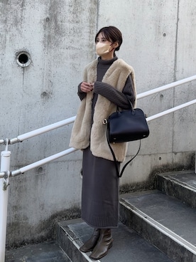 「153cm」｜「アイテム（ノーカラージャケット）」を使った、yunさん（レディース・153cm）の秋コーディネート