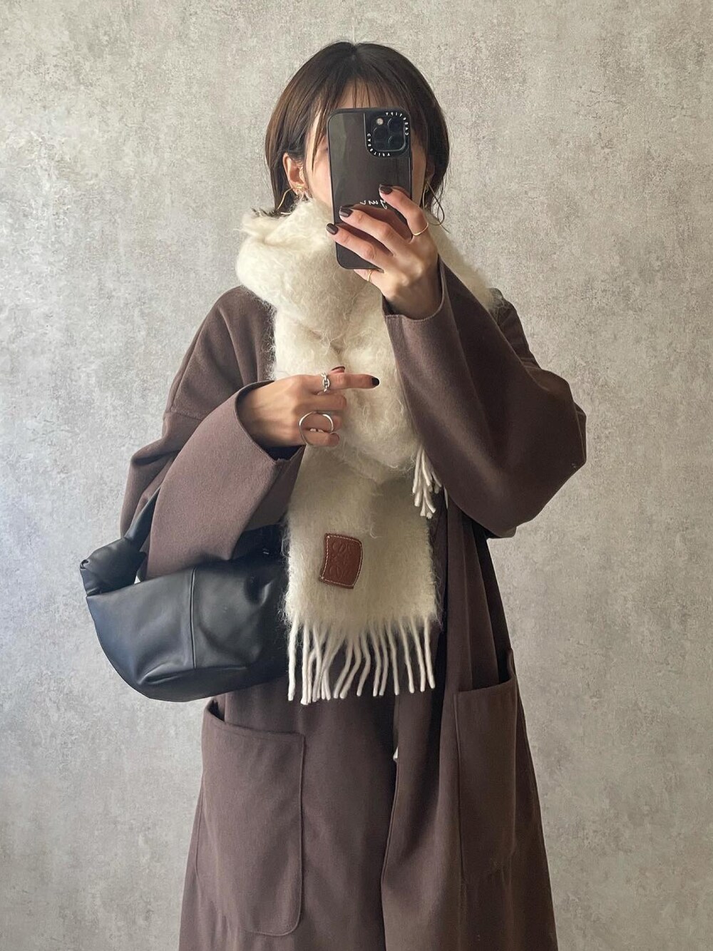 「未来のWEARISTAプロジェクト、PR、mysty woman、LOEWE、BOTTEGA VENETA、GRL、大人カジュアル、ベージュコーデ」｜「GRLのストレッチスクエアトゥショートブーツ（ブーツ、ベージュ系）」を使った、yunさん（レディース・153cm）の秋コーディネートの1枚目の写真