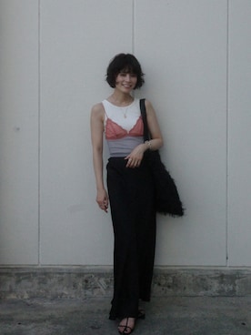 「アイテム（アンダーウェア）」を使った、yunさん（レディース・153cm）の夏コーディネート