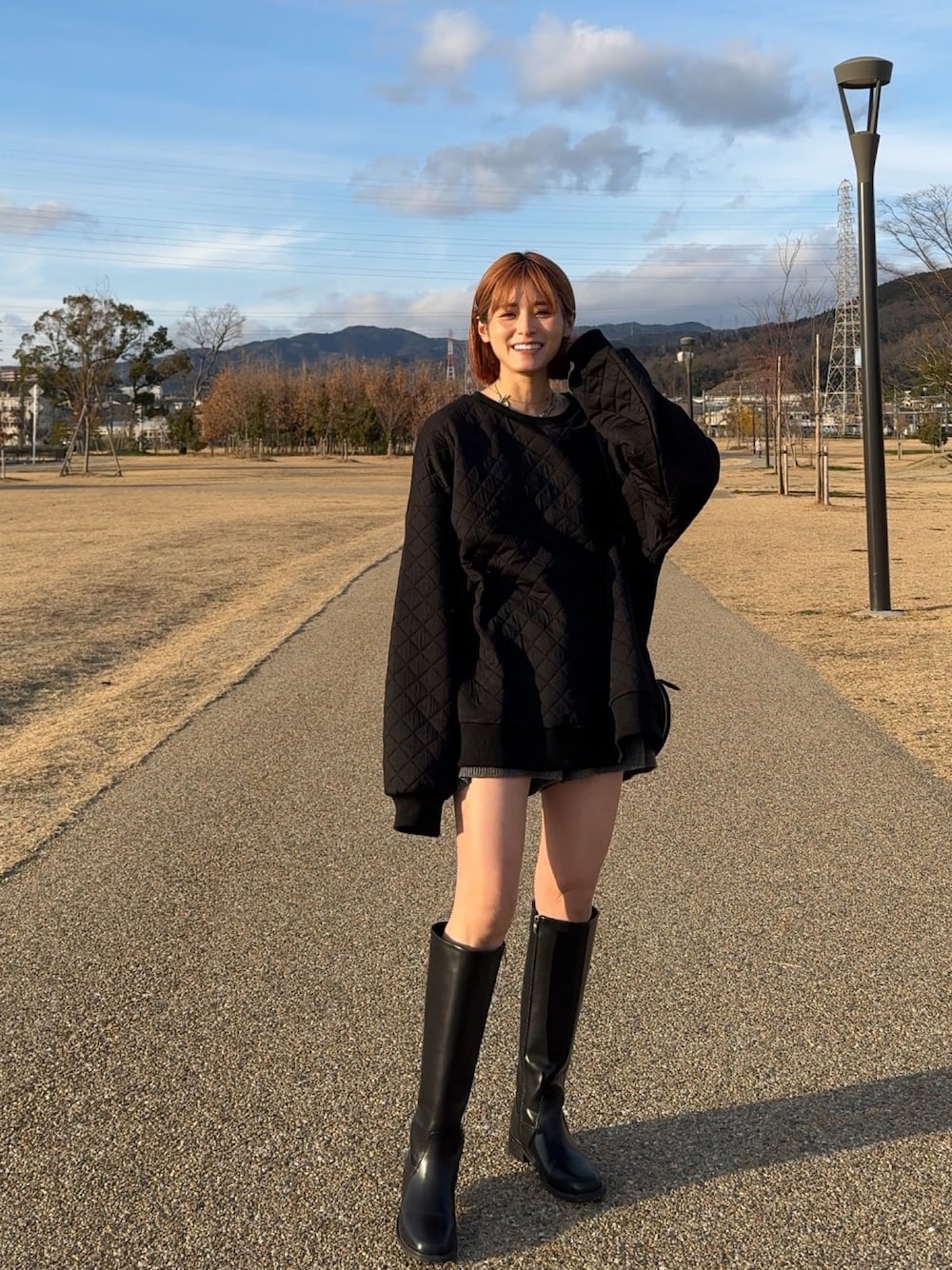 El mar レザーロングブーツを使った人気ファッション