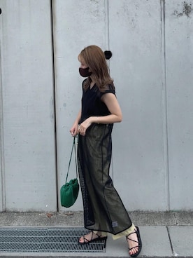 「ボッテガヴェネタ」｜「アイテム（ワンピース/ドレス）」を使った、yunさん（レディース・153cm）の夏コーディネート