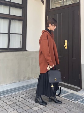 「UNE MANSION（ユヌマンション）のアイテム（ブーツ）」を使った、yunさん（レディース・153cm）の冬コーディネート