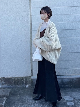 「UNE MANSION（ユヌマンション）のアイテム（ブーツ）」を使った、yunさん（レディース・153cm）の冬コーディネート