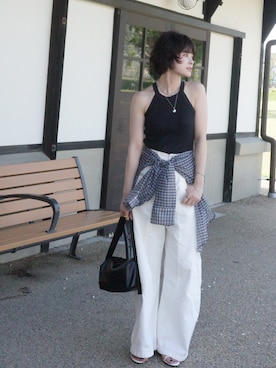 「tiptop（ティップトップ）のアイテム」を使った、yunさん（レディース・153cm）の夏コーディネート