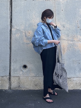 「Bonjour Sagan（ボンジュールサガン）のバックデザインVネックワンピース（ワンピース）」を使った、yunさん（レディース・153cm）の春コーディネート