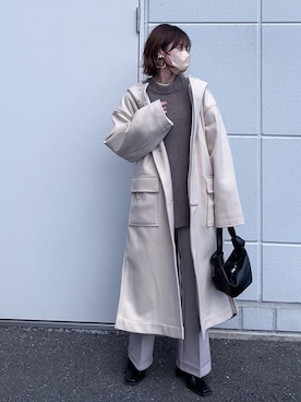 「KBF（ケイビーエフ）のアイテム（その他アウター）」を使った、yunさん（レディース・153cm）の冬コーディネート