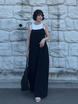 「アイテム（サロペット/オーバーオール）」を使った、yunさん（レディース・153cm）の夏コーディネート