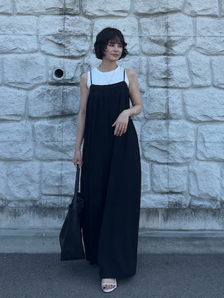 「plage（プラージュ）のBARE サロペット（サロペット/オーバーオール）」を使った、yunさん（レディース・153cm）の夏コーディネート