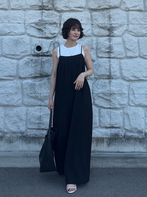 美品　Plage プラージュ 23ss サロペット　オールインワン　黒　ブラック BARE サロペット（サロペット/オーバーオール）｜Plage