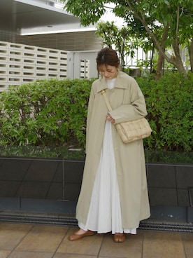 「ECRIRE（エクリール）のアイテム（ステンカラーコート）」を使った、yunさん（レディース・153cm）の秋コーディネート