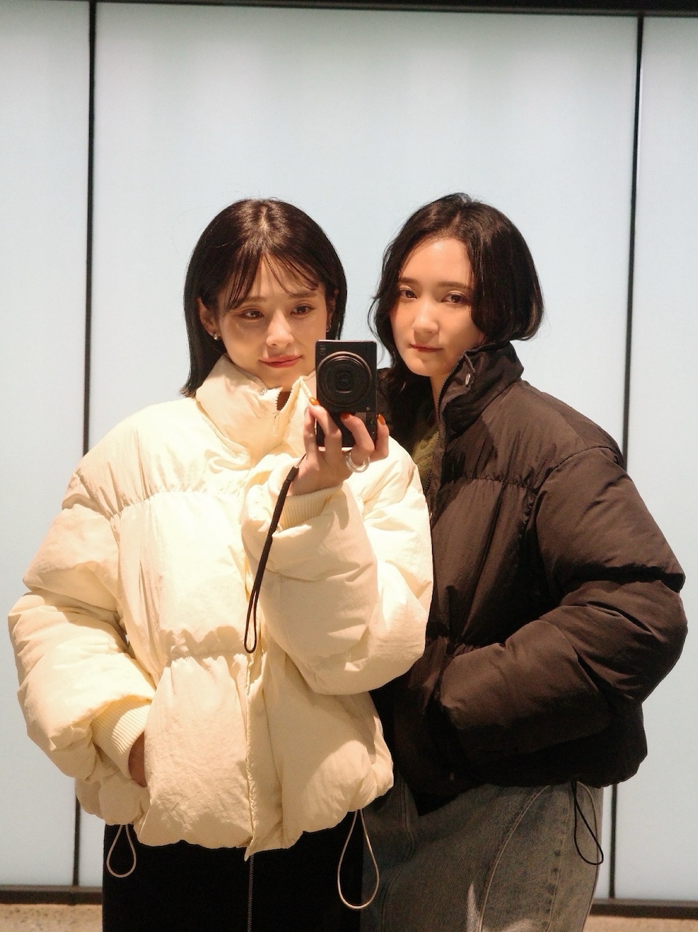 「日常に魔法を、BARRETTA、バレッタ、中綿ジャケット、153cm、yunco_de」｜「BARRETTAのハイネックパテッドジャケット（ブルゾン、ホワイト系）」を使った、yunさん（レディース・153cm）の秋コーディネートの1枚目の写真