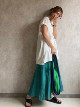 「LASTFRAME（ラストフレーム）のアイテム」を使った、yunさん（レディース・153cm）の夏コーディネート