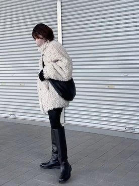 「CLANE（クラネ）のアイテム（その他アウター）」を使った、yunさん（レディース・153cm）の冬コーディネート