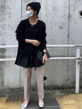 「reca（レカ）のアイテム（スラックス）」を使った、yunさん（レディース・153cm）の秋コーディネート