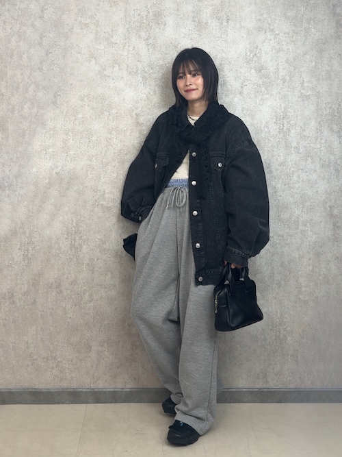 セール】ダブルウエスト裏毛スウェットワイドパンツ（スウェットパンツ