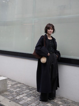 「アイテム（チェスターコート）」を使った、yunさん（レディース・153cm）の秋コーディネート