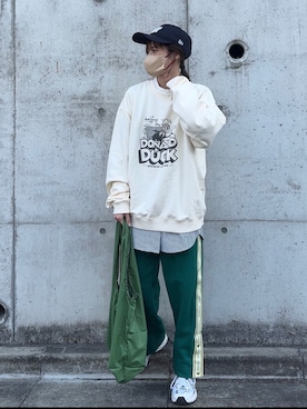 「CLANE（クラネ）のアイテム（エコバッグ/サブバッグ）」を使った、yunさん（レディース・153cm）の春コーディネート