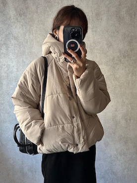 「TRIANGLE PALETTE（トライアングルパレット）のアイテム（ジャケット/アウター）」を使った、yunさん（レディース・153cm）の秋コーディネート