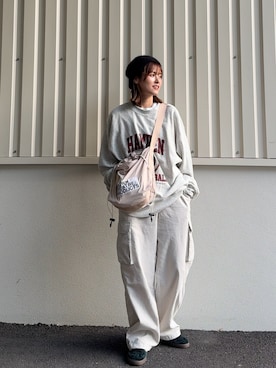 「シアタープロダクツ(THEATRE PRODUCTS)」｜「アイテム（帽子）」を使った、yunさん（レディース・153cm）の秋コーディネート