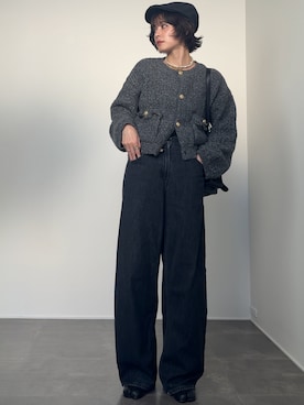 「アイテム（カーディガン/ボレロ）」を使った、yunさん（レディース・153cm）の秋コーディネート